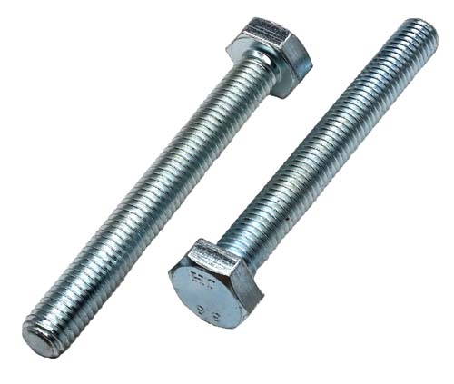 M10-1.50 X 75MM ZINC PLATED FULL THREAD HEX HEAD TAP BOLT GRADE 8.8