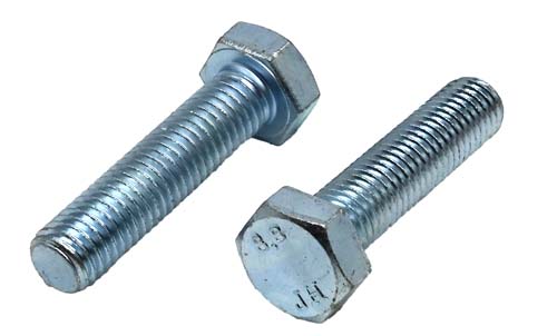 M6-1.00 X 60MM ZINC PLATED FULL THREAD HEX HEAD TAP BOLT GRADE 8.8