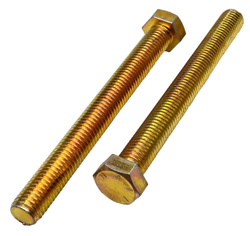 5/8-11 X 6 ZINC/YELLOW FULL THREAD HEX HEAD TAP BOLT GRADE 8