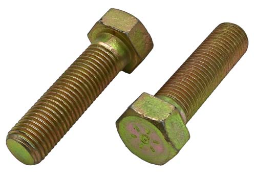 3/4-10 X 4 ZINC/YELLOW FULL THREAD HEX HEAD TAP BOLT GRADE 8