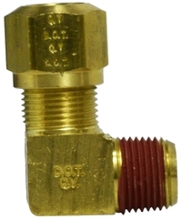 1469-10 BRASS FITTING 90 DEGREE 1/2 MALE PIPE X 5/8 TUBE DOT COMPRESSION