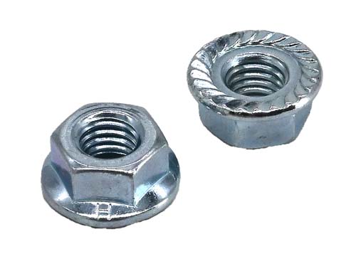 M8-1.25 ZINC PLATED SERRATED FLANGE NUT CLASS 8