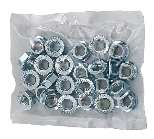F-58578PB2 5/16-18 ZINC PLATED SERRATED FLANGE NUT / BAG QUANTITY: 100 PIECES