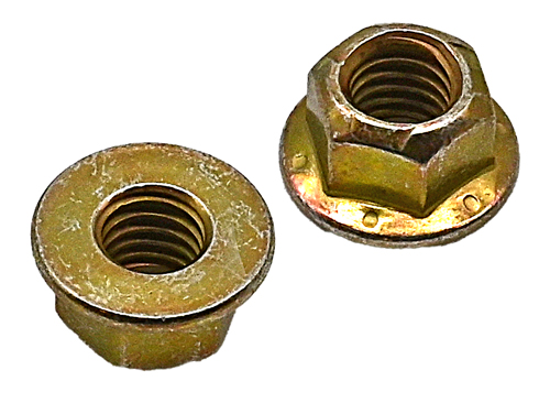 3/8-16 ZINC/YELLOW STOVER FLANGED LOCK NUT GRADE 8