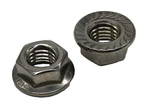 #10-24 STAINLESS STEEL SERRATED FLANGE NUT GRADE 304 (18-8)