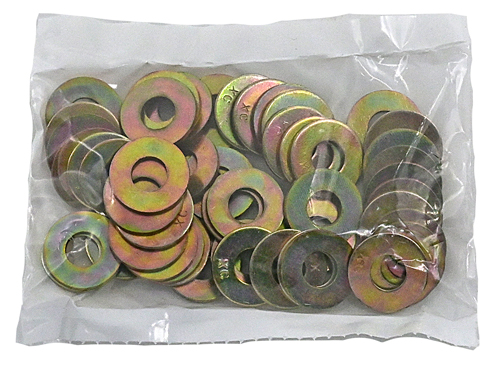 F-93441PB3 5/8 ZINC/YELLOW USS (LARGE) FLAT WASHER GRADE 8 / BAG QUANTITY: 50 PIECES